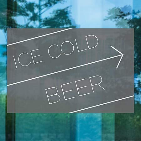 Cgsignlab | בירה קרה קרח -חלון שחור בסיסי נצמד | 30 x20
